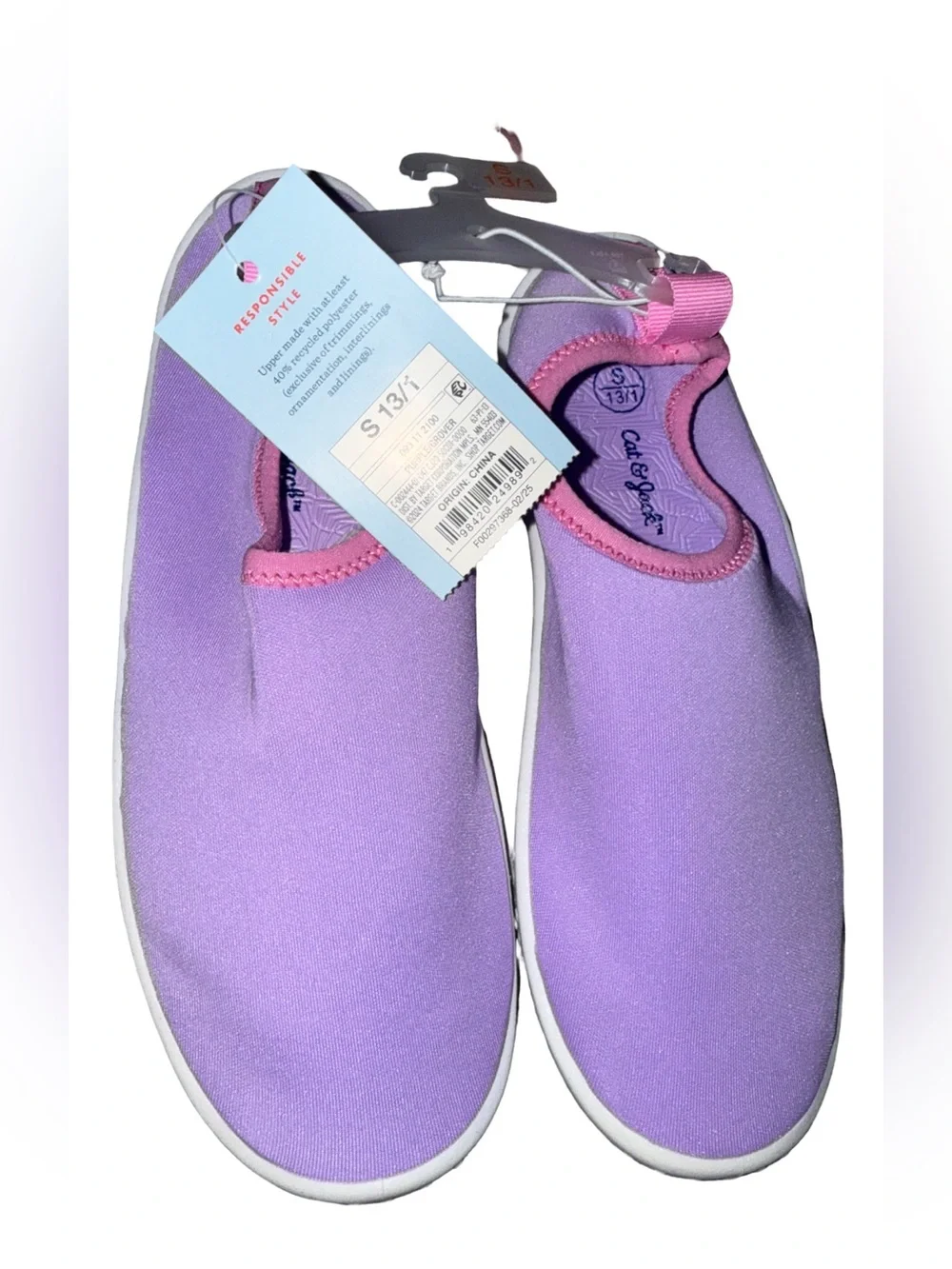 Kids' Grover Slip-On Water Shoes - Cat & Jack™ Purple Size 13/1 New with Tag